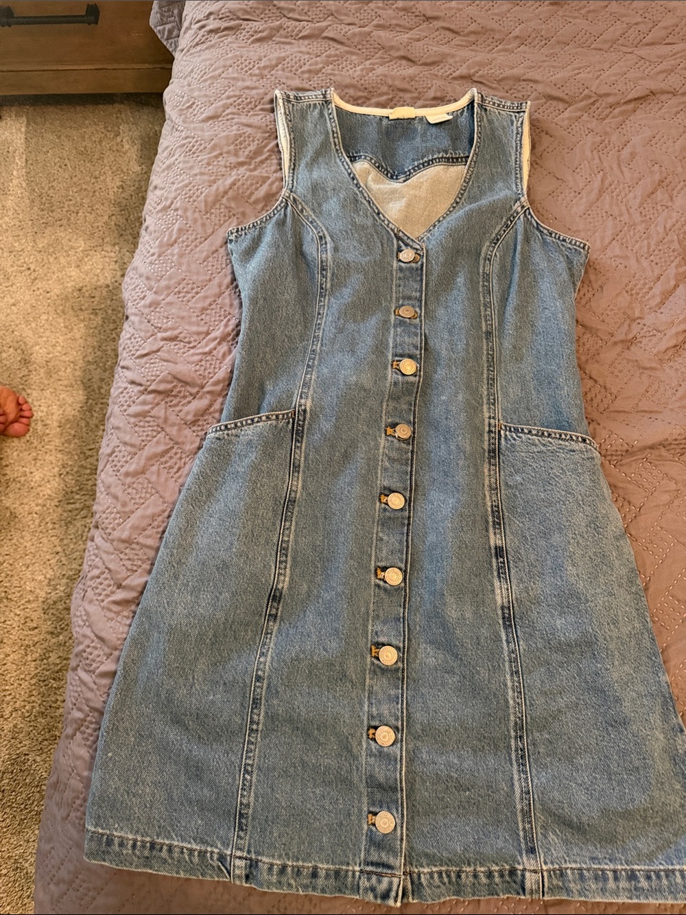 Levi's Light Blue Sleeveless Button-Front Denim Mini Dress